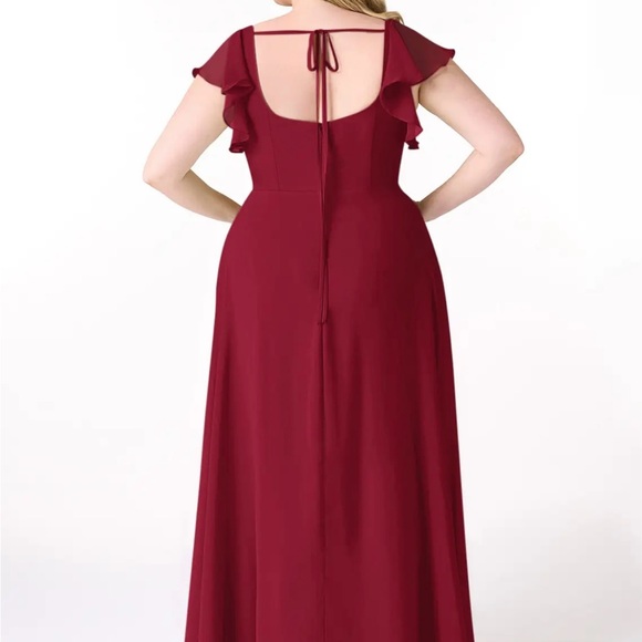 Azazie Burgundy Maxi Dress - Picture 2 of 2
